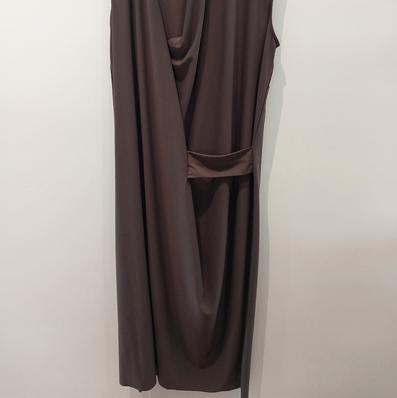 Oak + Fort, Olive Draped midi dress, M - Picture 5 of 5
